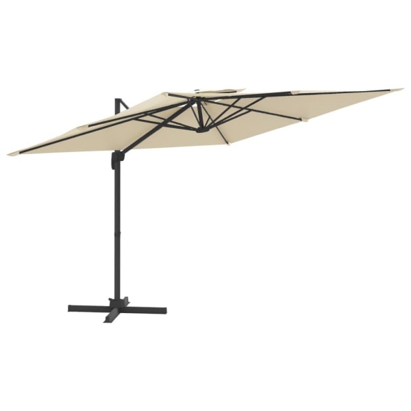 vidaXL Frihängande parasoll med ventilation sandvit 400x300 cm Kräm
