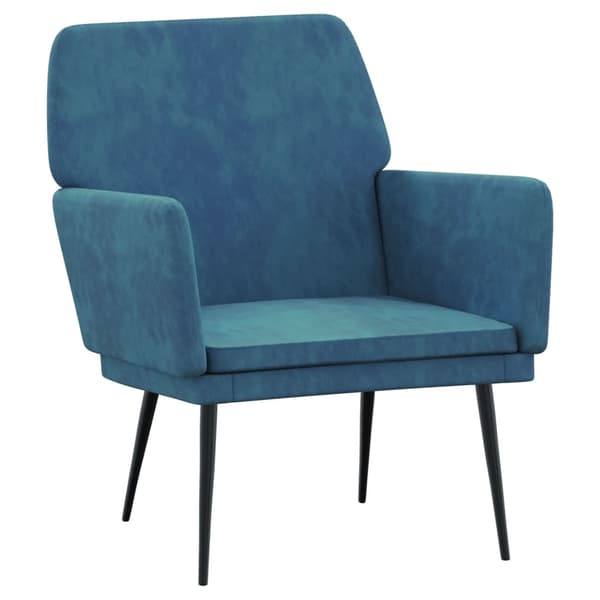 vidaXL Fåtölj blå 62x79x79 cm sammet Blå