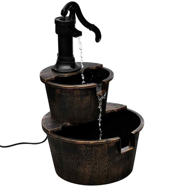 vidaXL Fontän brunn Brun