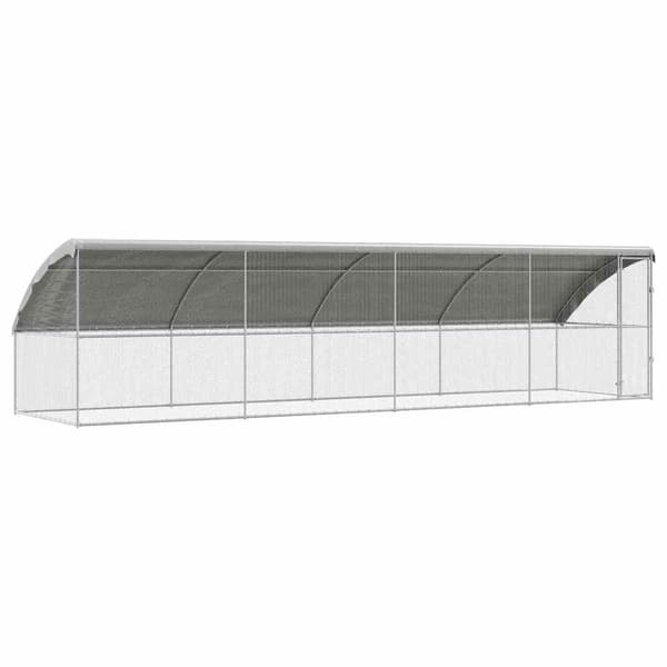 vidaXL Hönshus 4 st Silver 800 x 200 x 200 cm Galvaniserat Stål Silver