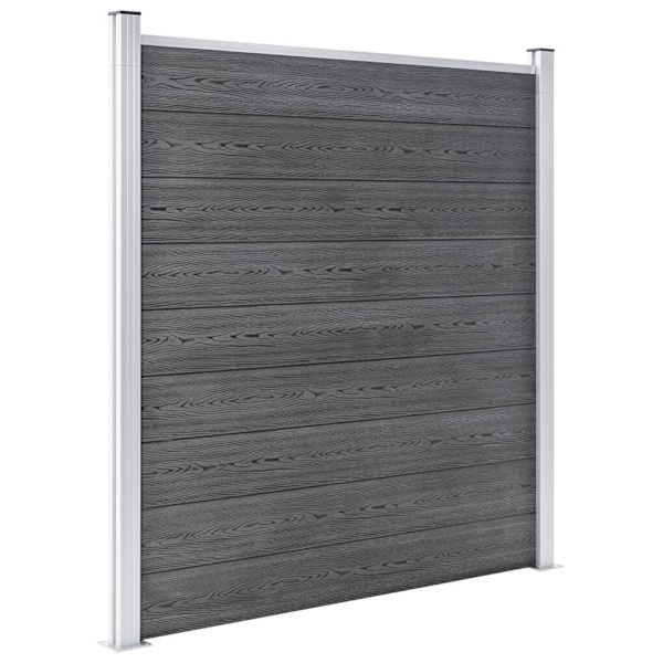 vidaXL WPC-staketpanel 6 fyrkantig + 1 vinklad 1138x186 cm grå grå