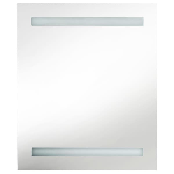 vidaXL Badrumsspegel LED vit och ek 50x14x60 cm Vit