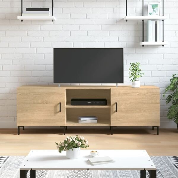 vidaXL Tv-bänk sonoma ek 150x30x50 cm konstruerat trä Brun