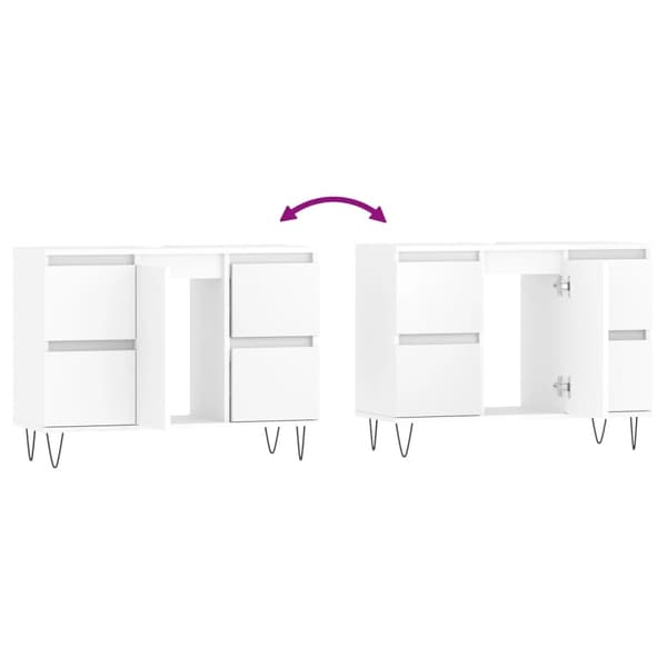 vidaXL Badrumsskåp vit 80x33x60 cm konstruerat trä Vit