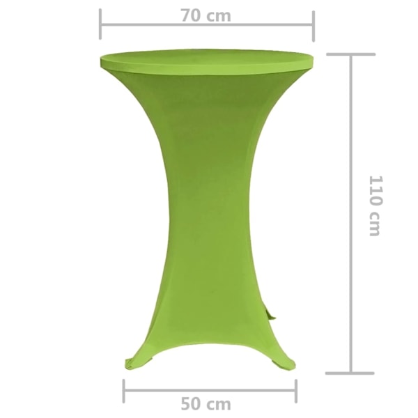 vidaXL Elastiskt bordsöverdrag 2 st 70 cm grön Grön
