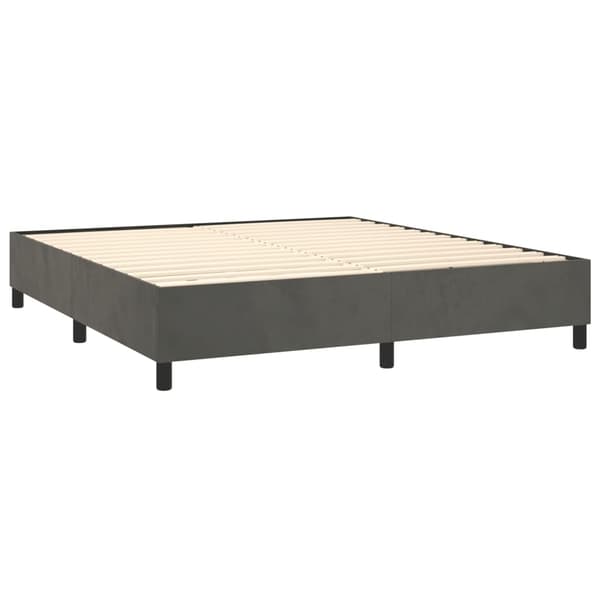 vidaXL Ramsäng med madrass mörkgrå 200x200 cm sammet Grå