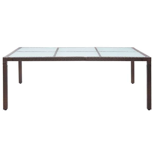 vidaXL Matbord för trädgården brun 200x150x74 cm konstrotting Brun