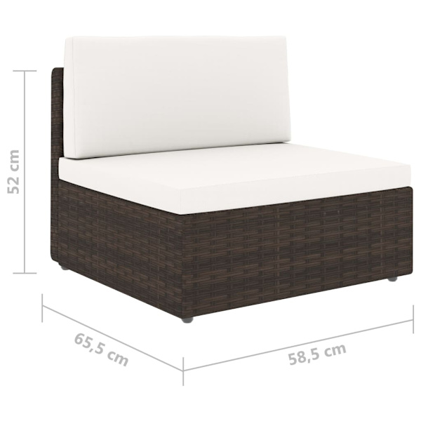 vidaXL Modulsoffa 2-sits konstrotting brun Brun