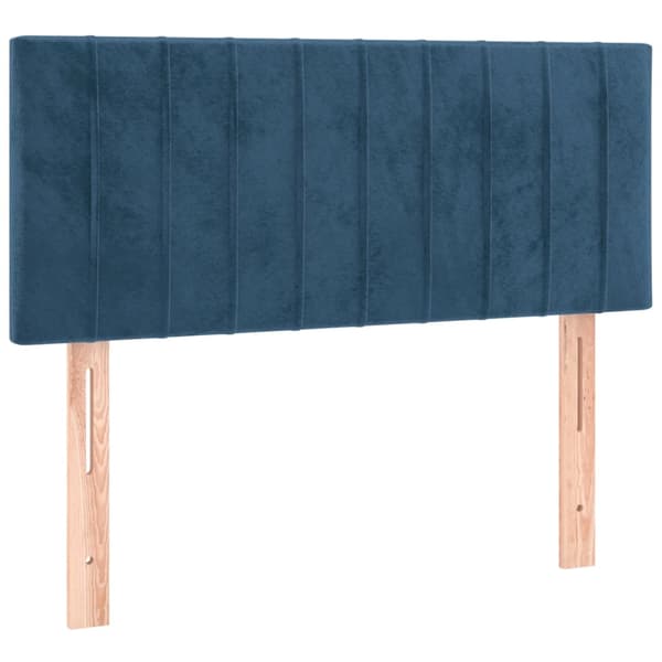 vidaXL Ramsäng med madrass mörkblå 90x190 cm sammet Blå