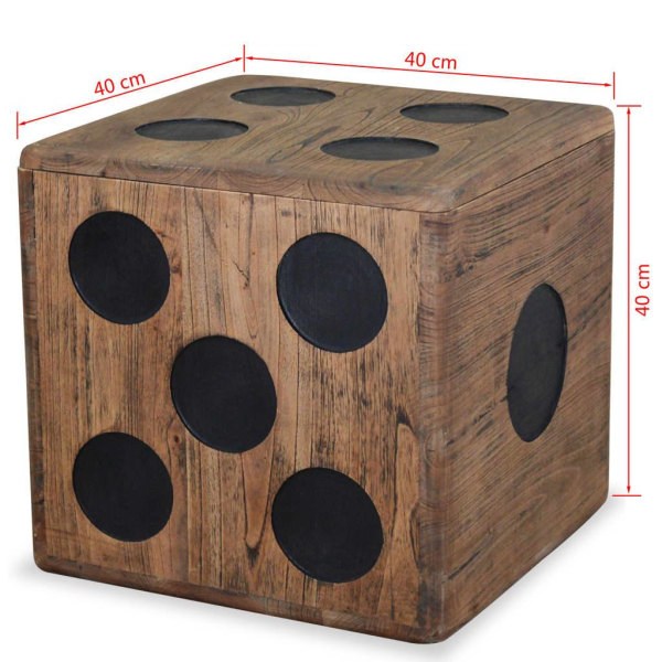 vidaXL Förvaringsbox mindi-trä 40x40x40 cm tärningsdesign Brun