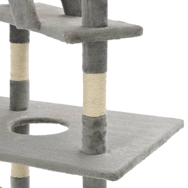 vidaXL Katt klösträd med sisalpelare 230-260 cm grå grå