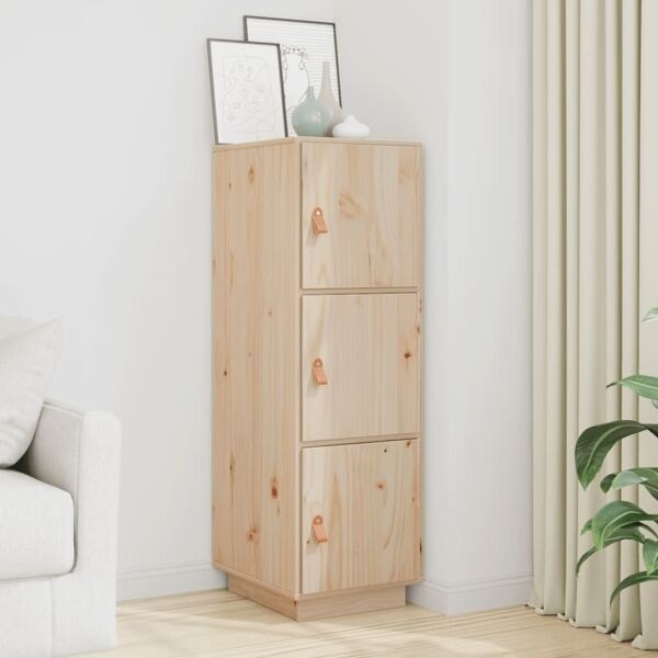 vidaXL Högskåp 34x40x108,5 cm massiv furu Brun