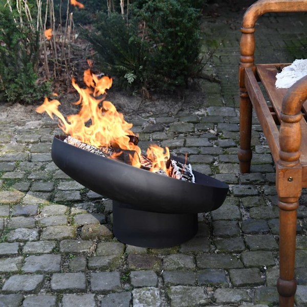 Esschert Design Eldfat lutande stål svart FF402 Svart