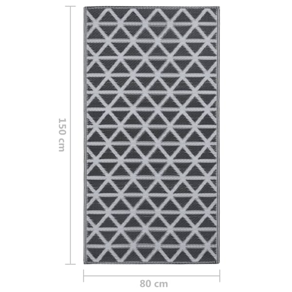 vidaXL Utomhusmatta ARAKIL svart 80x150 cm PP Svart