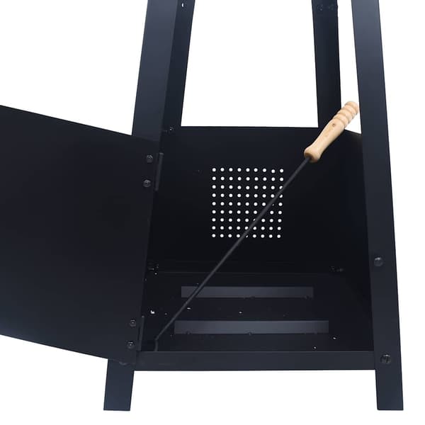 vidaXL Eldstad svart 35x35x99 cm stål Svart
