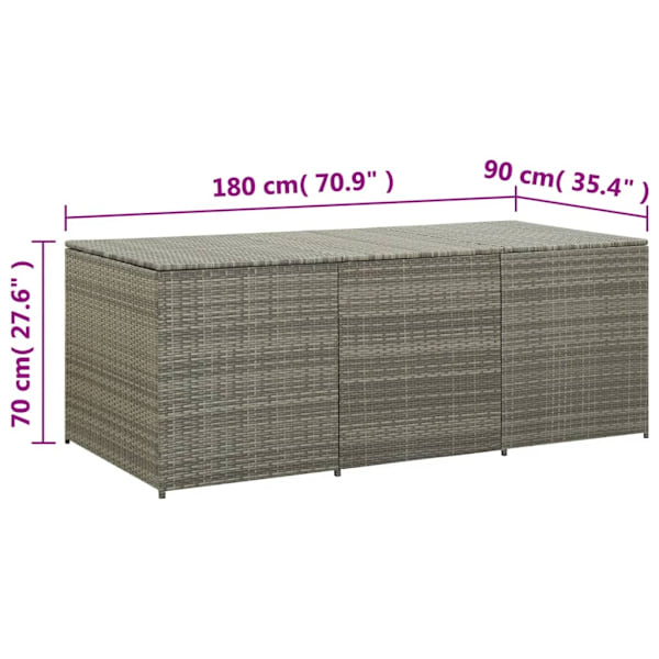 vidaXL Dynbox konstrotting 180x90x70 cm grå grå