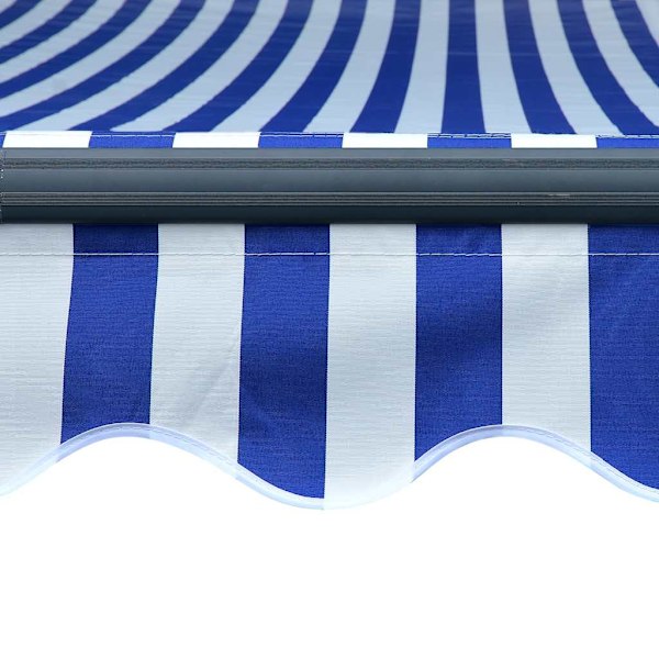vidaXL Markis manuellt infällbar med LED 300x250 cm blå och vit Blå