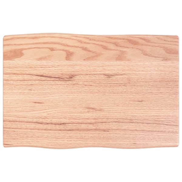 vidaXL Bordsskiva ljusbrun 60x40x2 cm behandlad massiv ek levande kant Brun