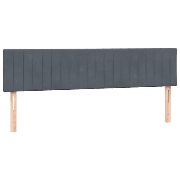 vidaXL Ramsäng med madrass mörkgrå 180x210 cm sammet Grå