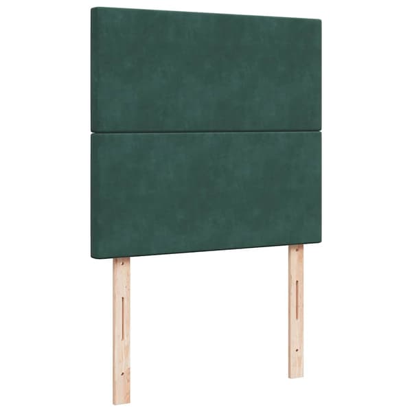 vidaXL Ramsäng med madrass mörkgrön 90x190 cm sammet Grön