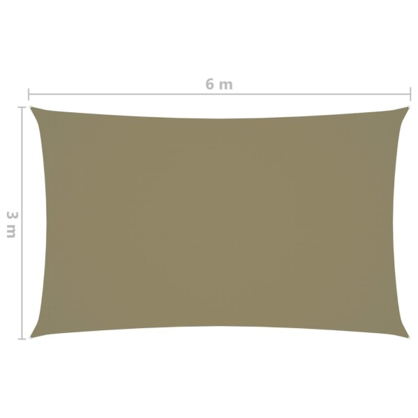 vidaXL Solsegel oxfordtyg rektangulärt 3x6 m beige Beige