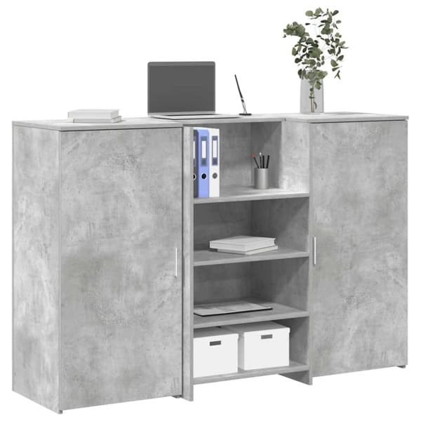vidaXL Receptionsdisk betonggrå 155x50x103,5 cm konstruerat trä Grå