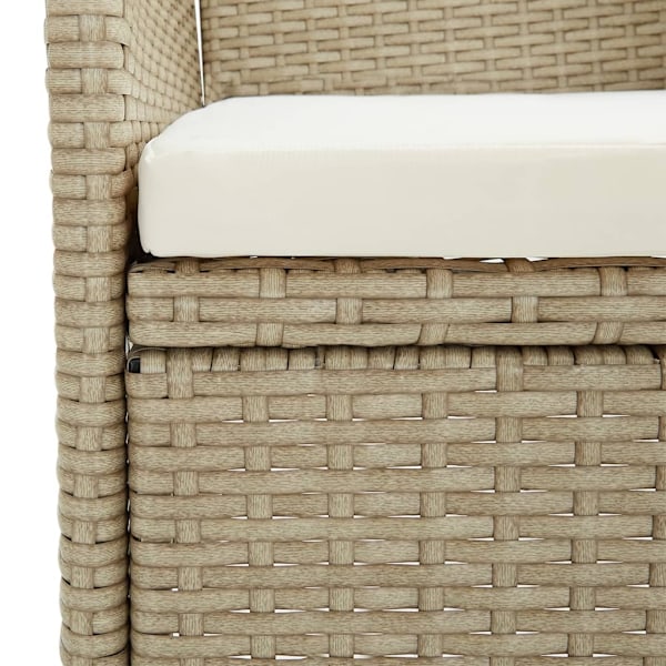 vidaXL Matgrupp för trädgården med dynor 5 delar beige och svart Beige