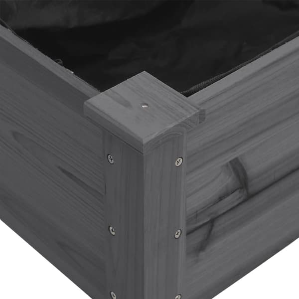 vidaXL Odlingslåda med foder grå 118x59x76 cm massivt granträ Grå