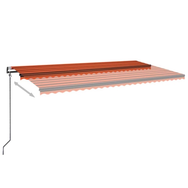 vidaXL Markis automatiskt infällbar 600x350 cm orange och brun Flerfärgsdesign
