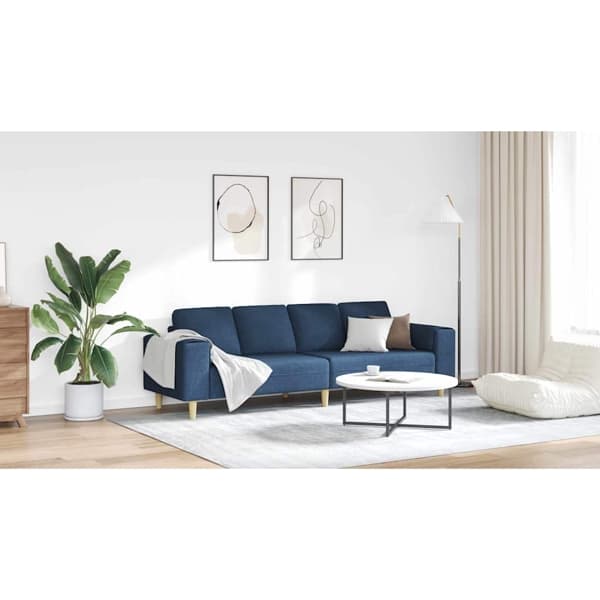 vidaXL Vardagsrumsoffa Blå 250 x 77 x 76 cm Polyester Blå