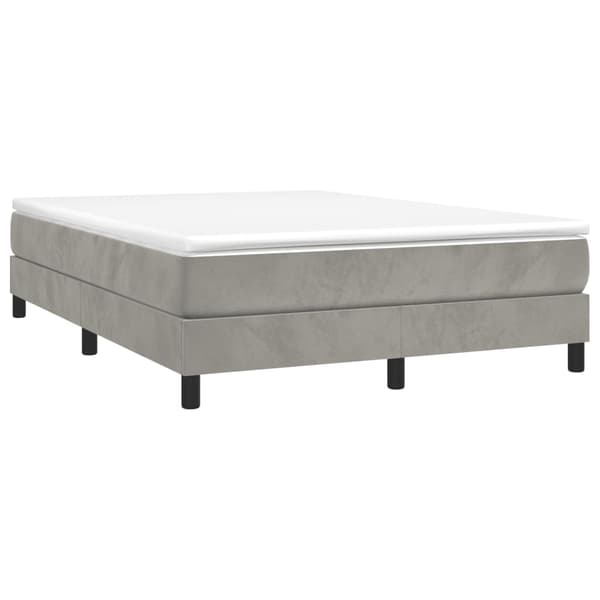 vidaXL Sängram utan madrass ljusgrå 140x190 cm sammet Grå