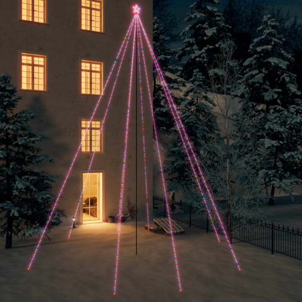 vidaXL Julgransbelysning inomhus/utomhus 1300 LEDs färgglad 8 m multifärg
