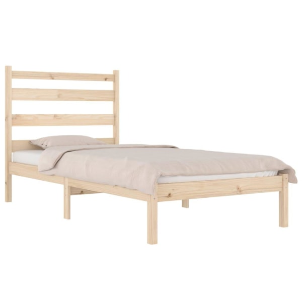 vidaXL Sängram massiv furu 100x200 cm enkelsäng Brun