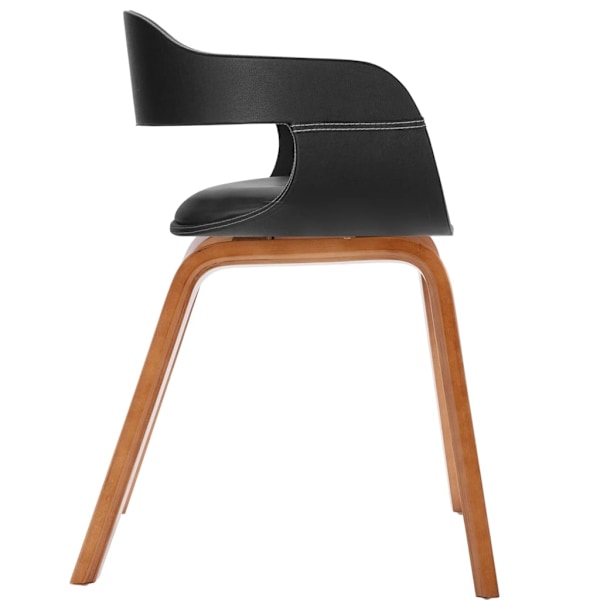 vidaXL Matstol med klädsel i konstläder Bentwood Svart