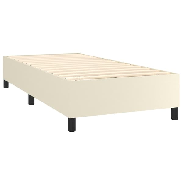 vidaXL Ramsäng med madrass gräddvit 90x200cm konstläder Kräm