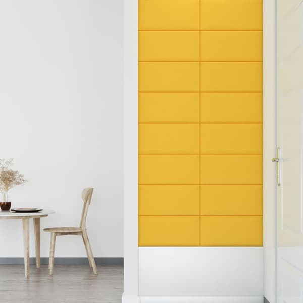 vidaXL Väggpaneler 12 st gul 60x30 cm sammet 2,16 m² Gul