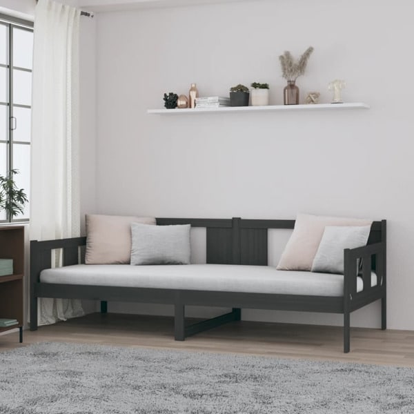 vidaXL Dagbädd grå 80x200 cm massiv furu Grå