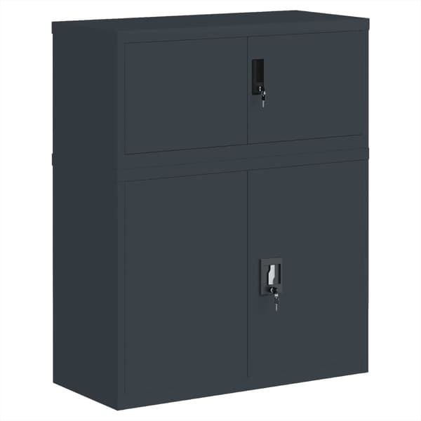 vidaXL Dokumentskåp antracit 90x40x110 cm stål Antracit