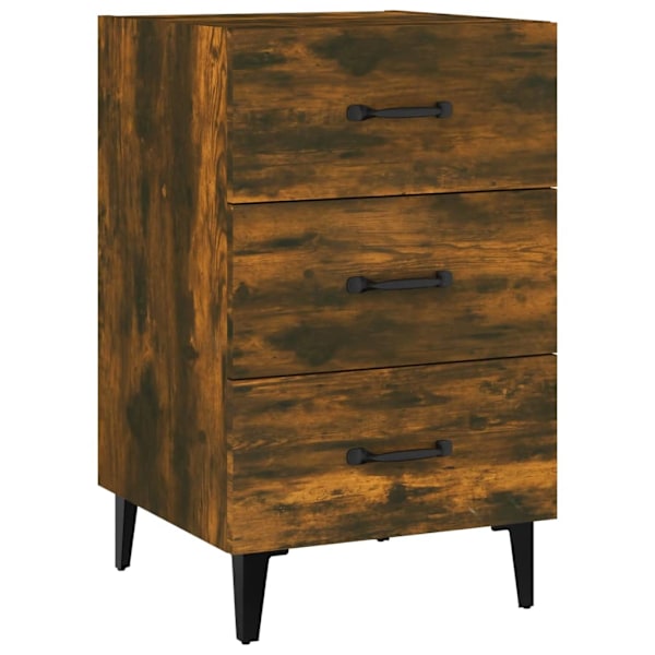 vidaXL Sängbord rökfärgad ek 40x40x66 cm konstruerat trä Brun