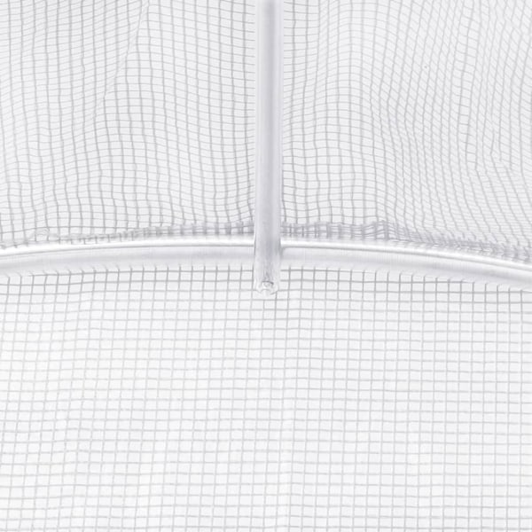 vidaXL Växthus med stålram vit 54 m² 18x3x2 m Vit