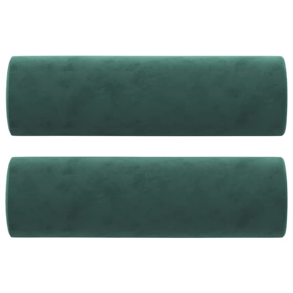 vidaXL Prydnadskuddar 2 st mörkgrön Ø15x50 cm sammet Grön