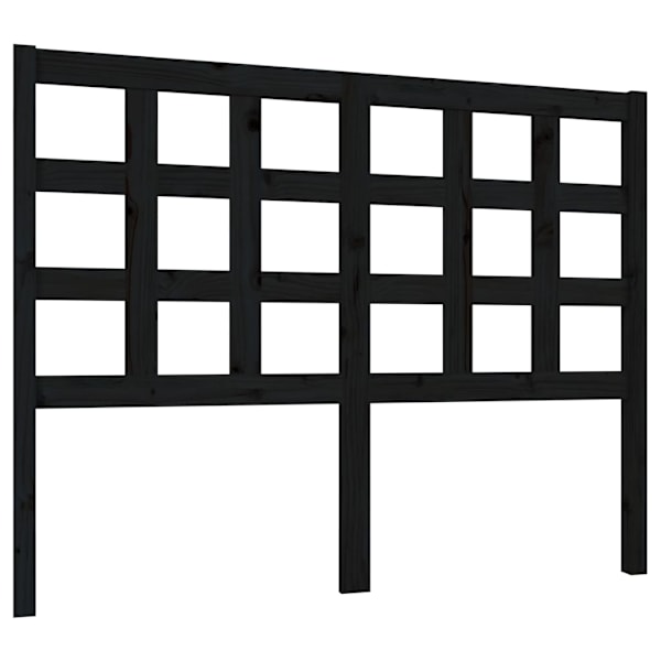 vidaXL Sänggavel svart 125,5x4x100 cm massiv furu Svart
