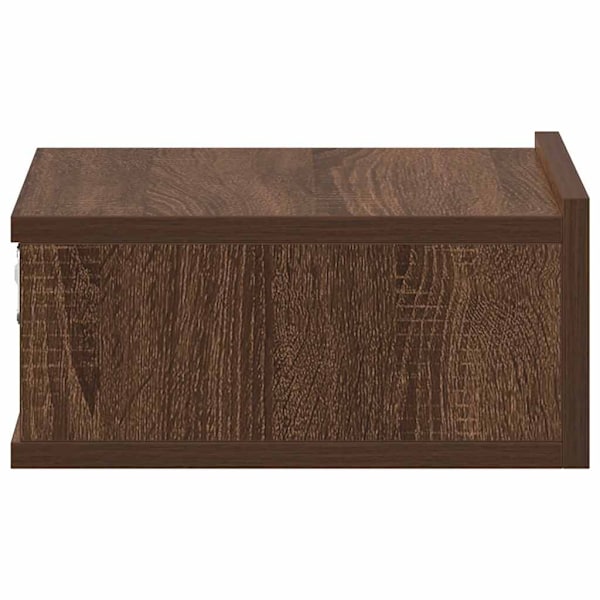 vidaXL Svävande sängbord brun ek 40x30x15 cm konstruerat trä Brun