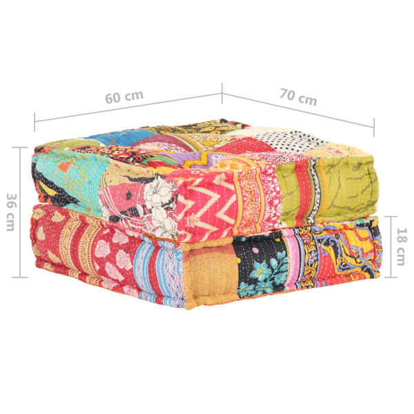 vidaXL Puff lapptäcke 60x70x36 cm tyg multifärg