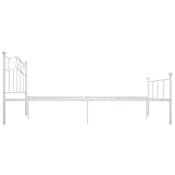 vidaXL Sängram vit metall 140x200 cm Vit