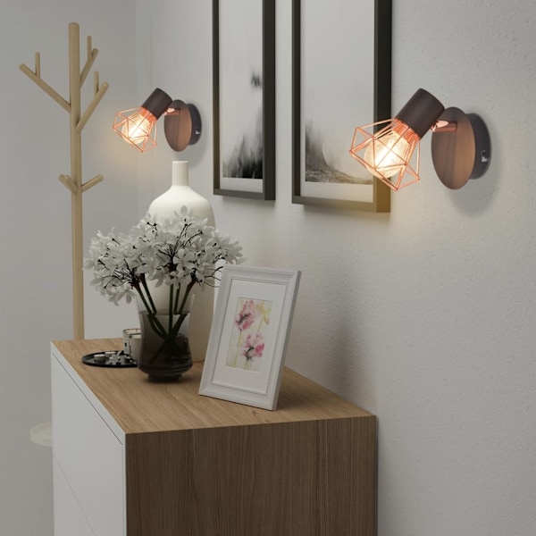 vidaXL Vägglampor 2 st med LED-filamentlampor 8 W multifärg