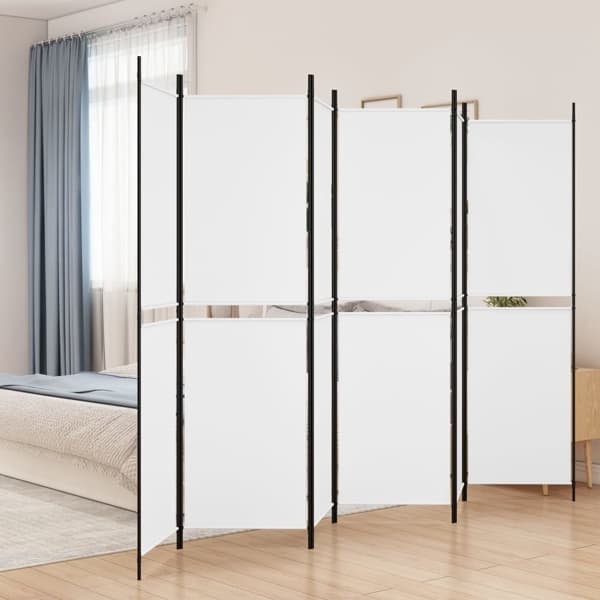 vidaXL Rumsavdelare 6 paneler vit 300x200 cm tyg Vit