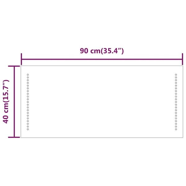 vidaXL Badrumsspegel LED 90x40 cm Transparent
