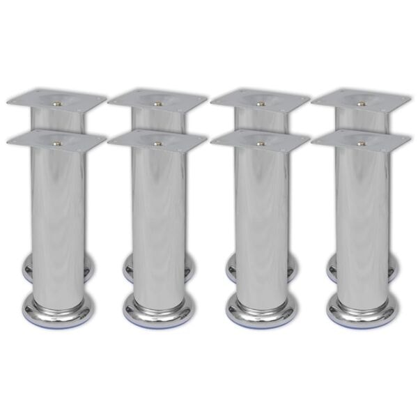 vidaXL Runda soffben 8 st krom 180 mm Silver