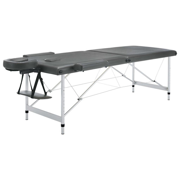 vidaXL Massagebänk med 2 zoner aluminiumram antracit 186x68 cm Antracit